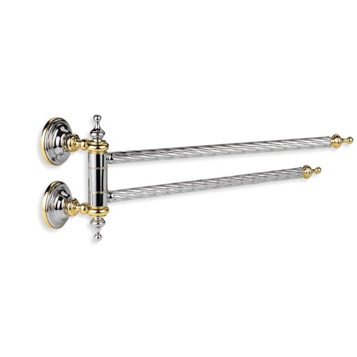 Swivel Towel Bar, StilHaus G16, 15 Inch Classic-Style Brass Swivel Double Towel Bar G16